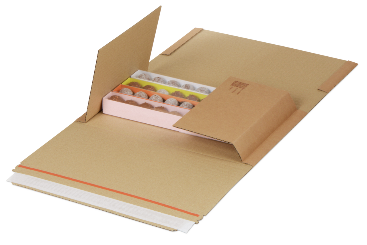 durch mittige Befüllung kein Wenden der Verpackung zum Schließen nötig