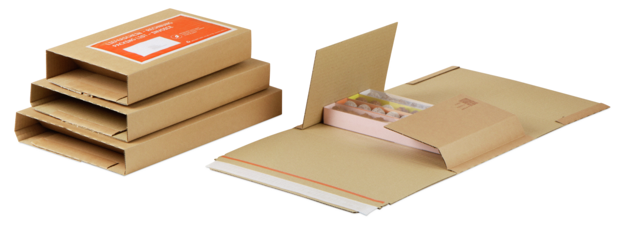 Kreuzverpackung / Buchverpackung braun MECAWELL® STRONG