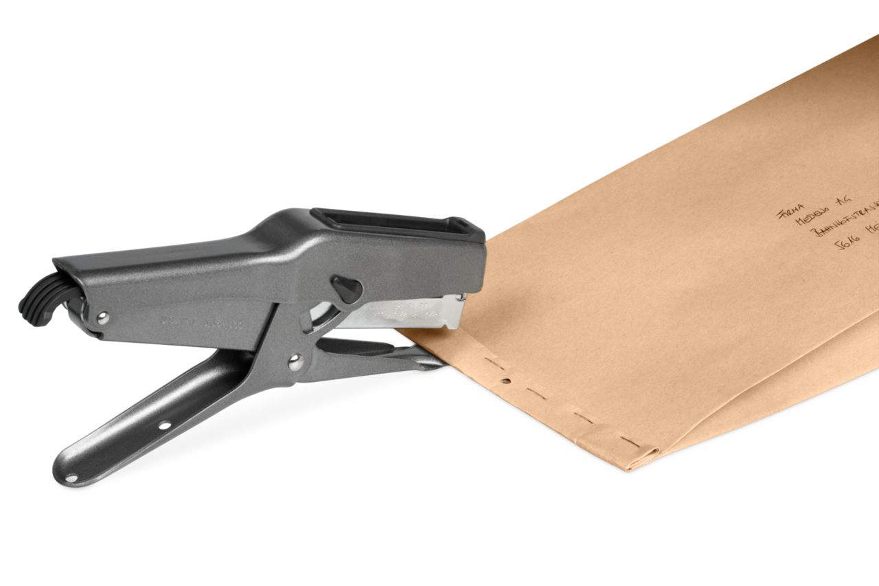 verschließen mit Heftklammern