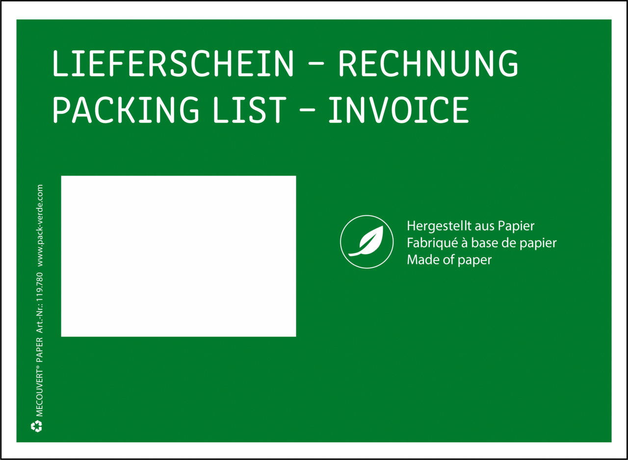 Lieferscheintaschen Papier MECOUVERT® PAPER