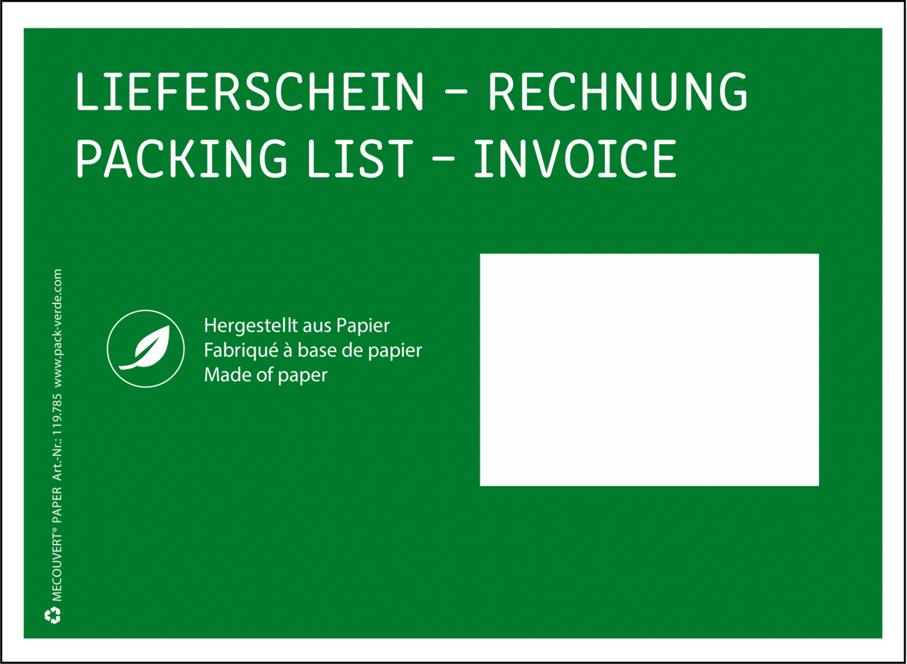 Lieferscheintaschen Papier MECOUVERT® PAPER
