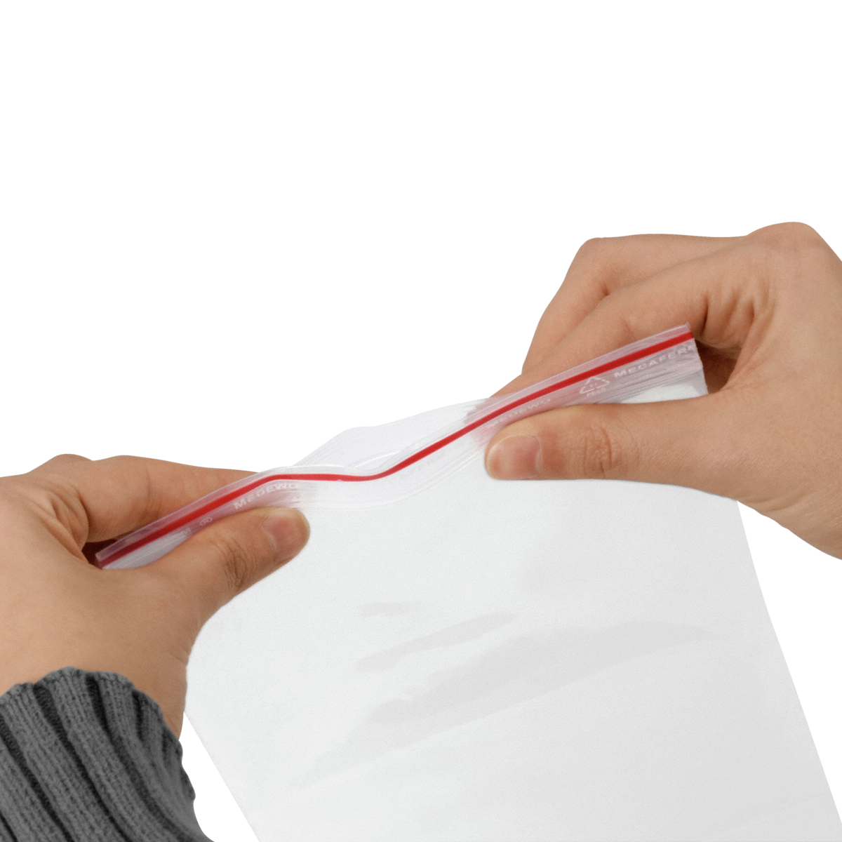 Alle MECAFERM® Druckverschlussbeutel haben einen Qualitäts-Druckverschluss, der auch nach mehrmaligem Öffnen perfekt schließt.