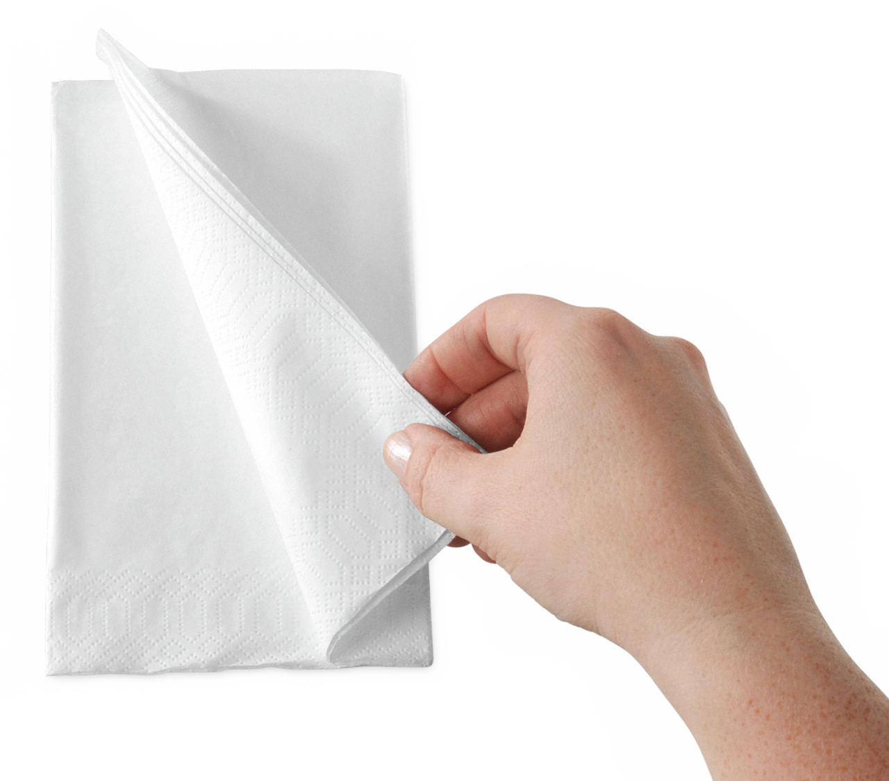 1⁄8-Falz – Serviette ideal für Selbstbedienung und zum Hinlegen auf den Tisch