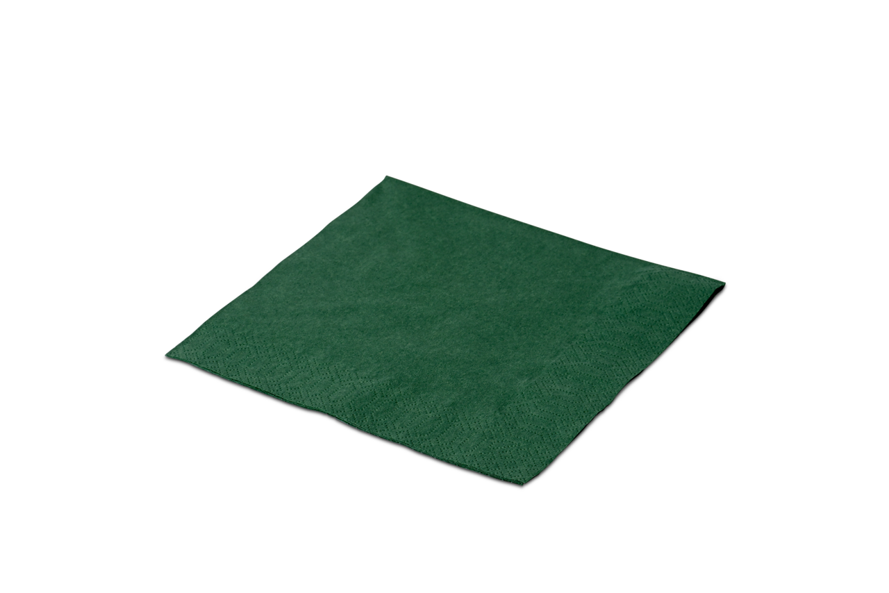 Zelltuch-Serviette 33×33 cm, grün, 3-lagig, 1/4-Falz