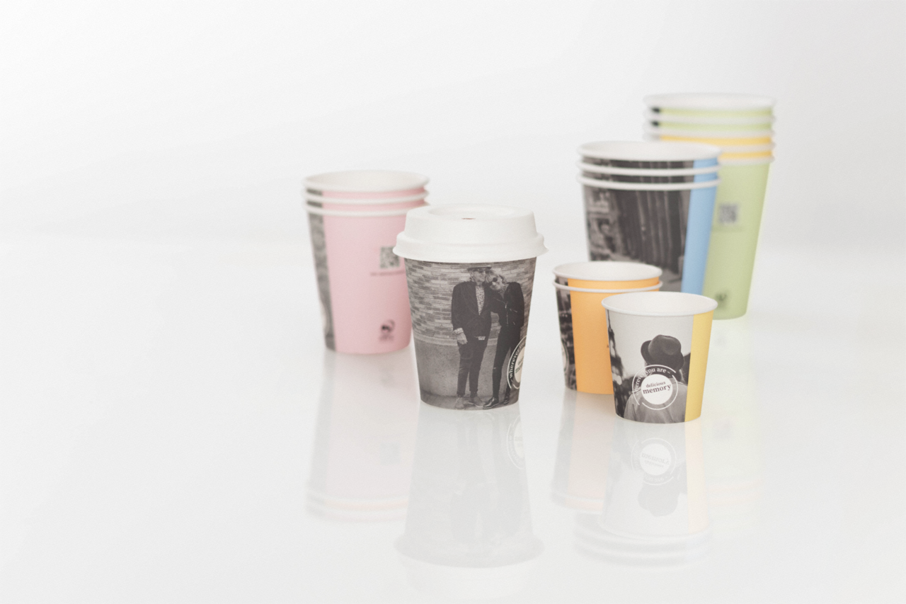 Heißgetränke-Becher PE-beschichtet «delicious memory»