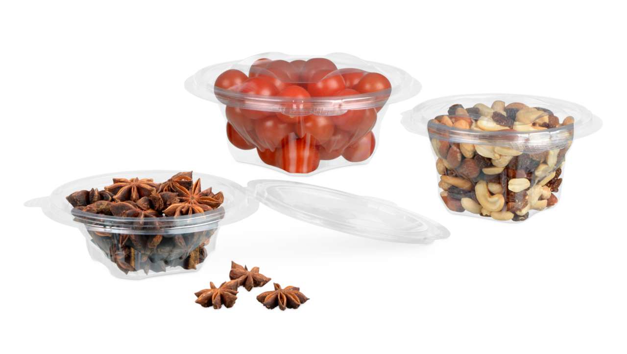 Feinkostbecher aus rPET LIGHT rund mit Deckel