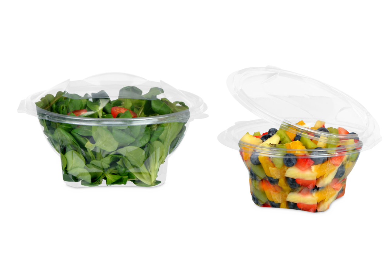 Salatschale aus rPET LIGHT rund mit Deckel