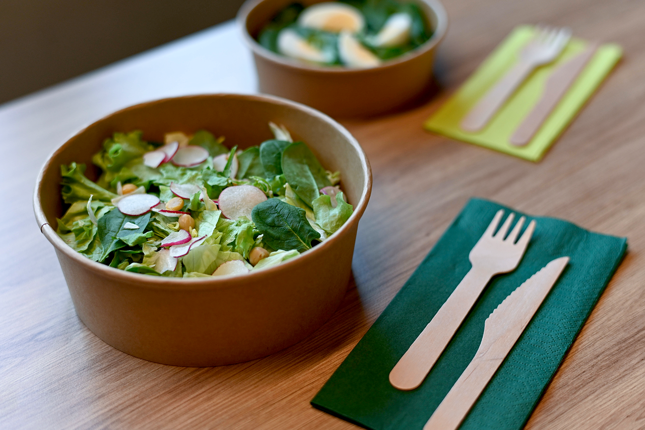 Salatschale aus Pappe rund