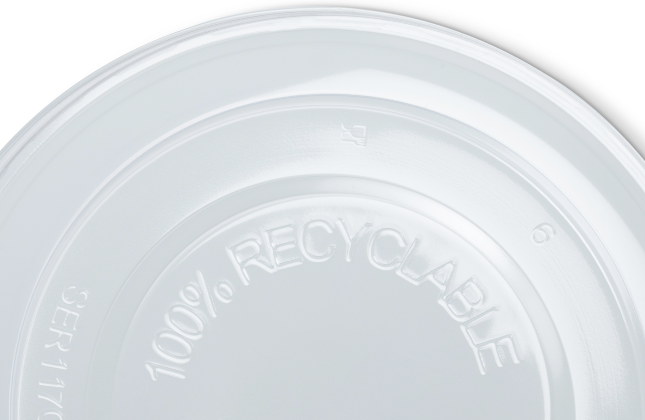 Prägung auf dem Deckel weist Ihre Kunden auf die Recyclingfähigkeit hin