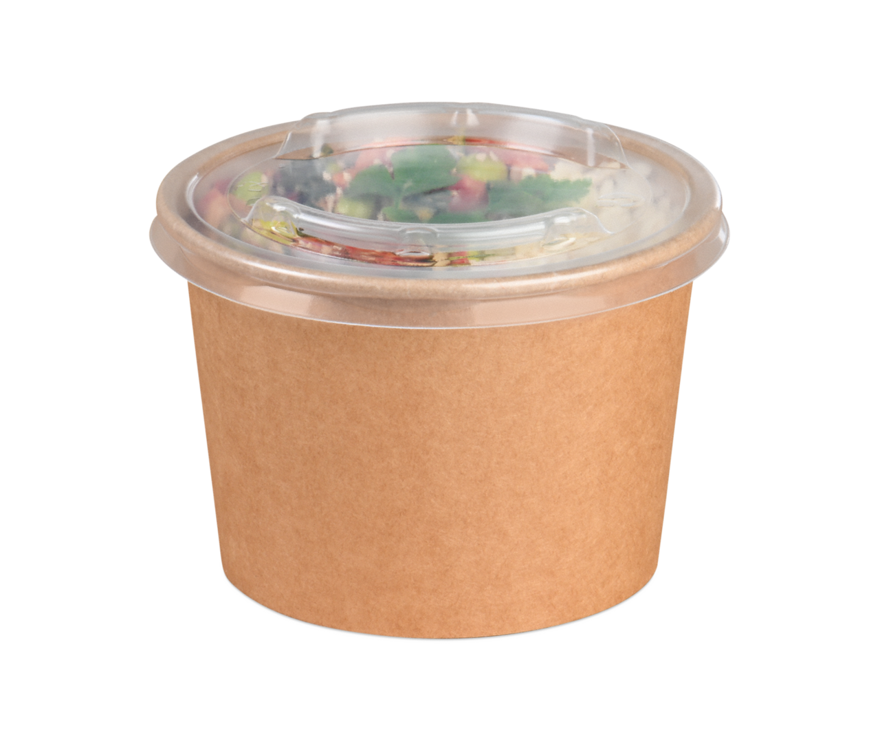Feinkostbecher aus Pappe braun rund
