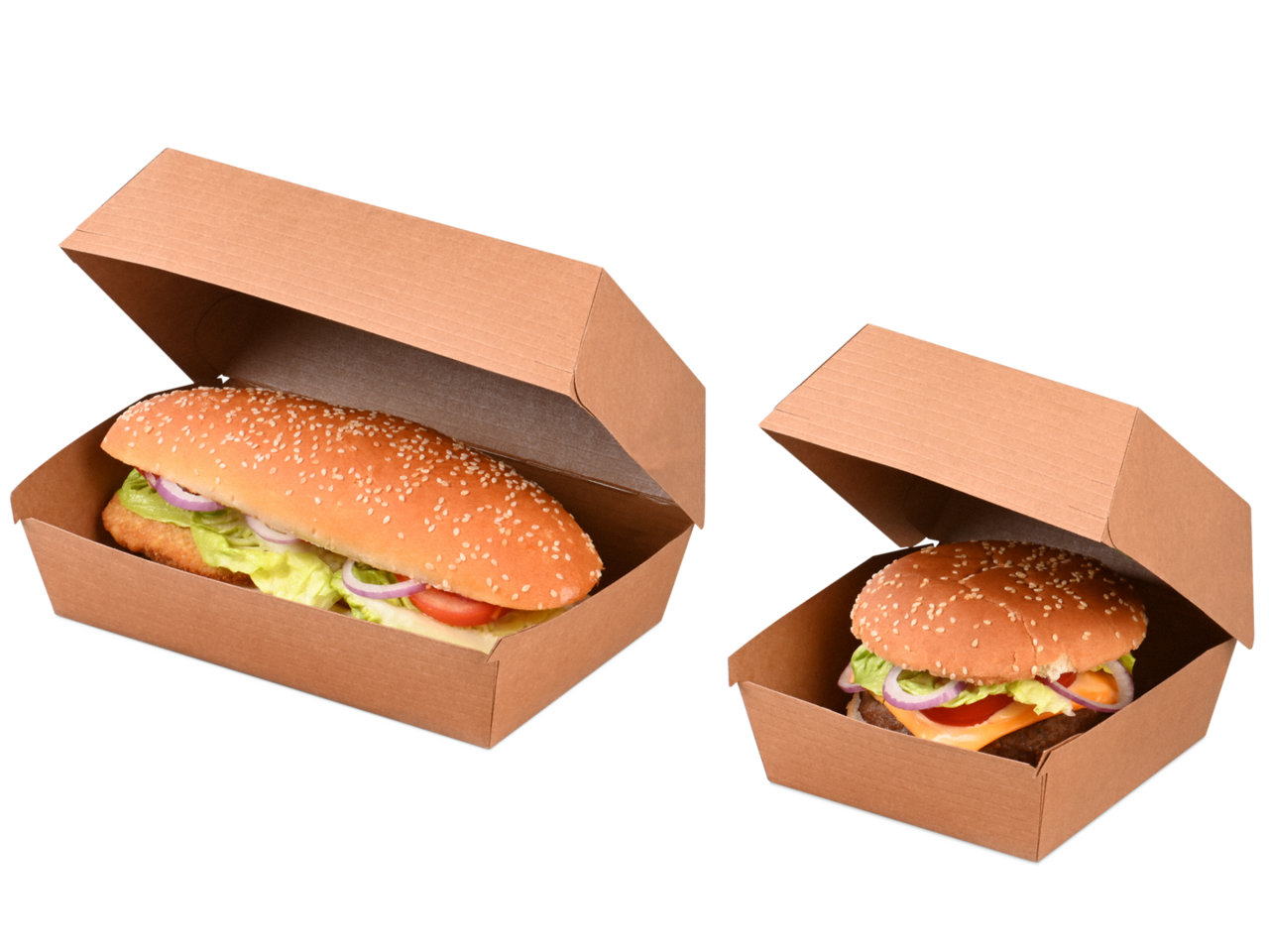 Burger-Verpackung aus Karton braun 