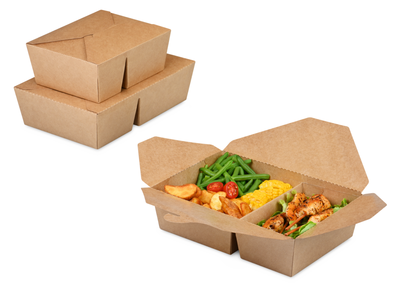 Mitnahmebox eckig braun 2-geteilt PREMIUM