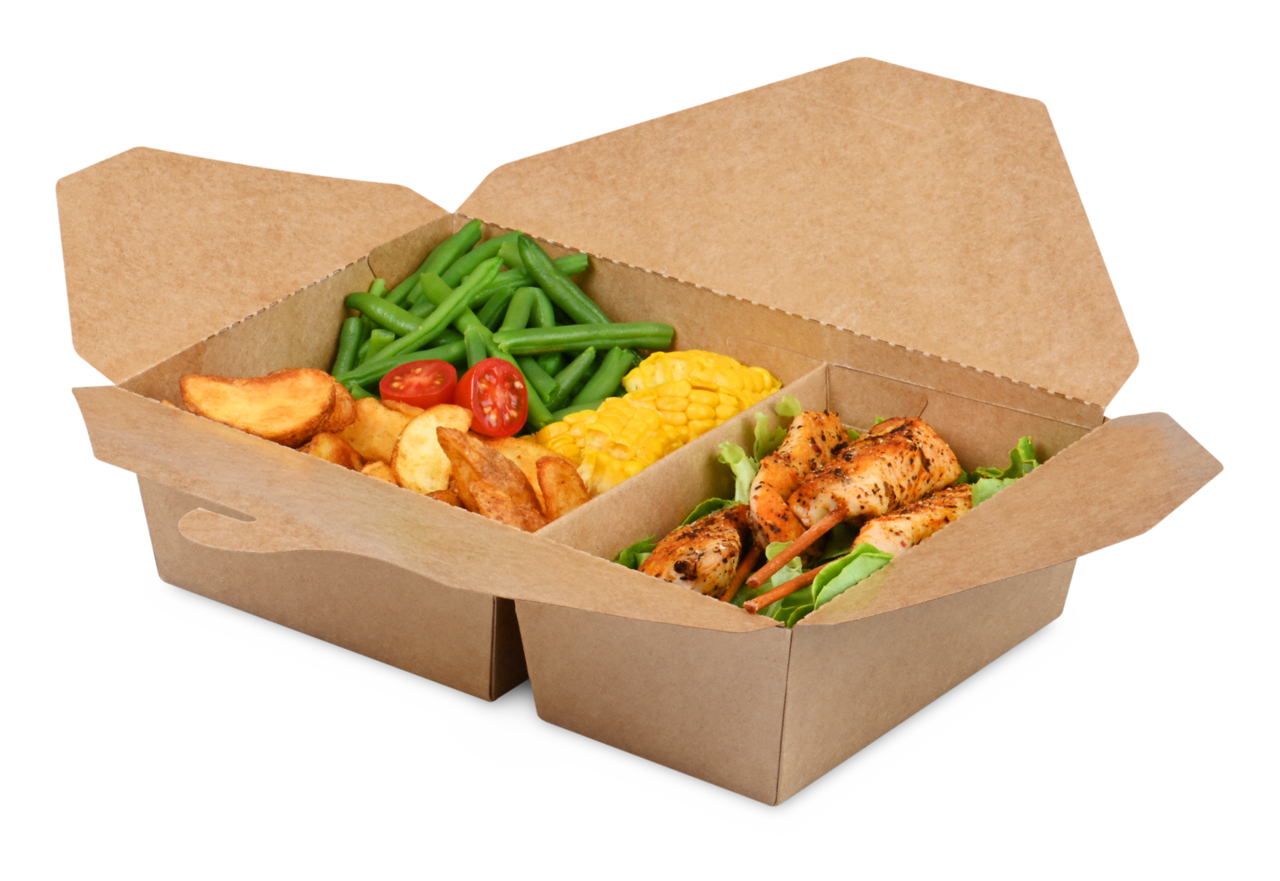 Mitnahmebox eckig braun 2-geteilt PREMIUM