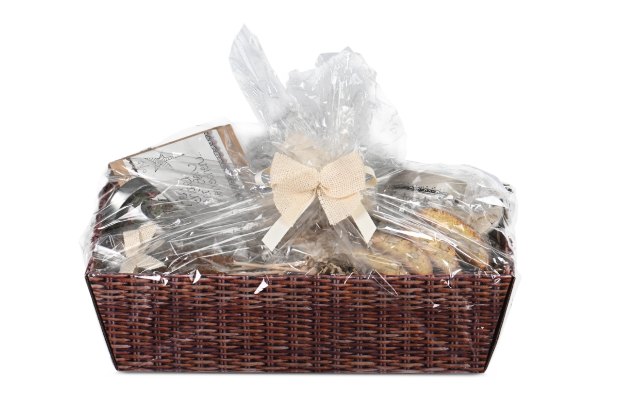 ideal auch zum Verschließen von Präsenten oder Körben, die in Geschenkfolie eingepackt werden