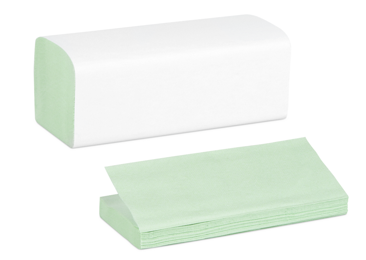 Papierhandtuch V-Falz Zickzack 2-lagig, grün