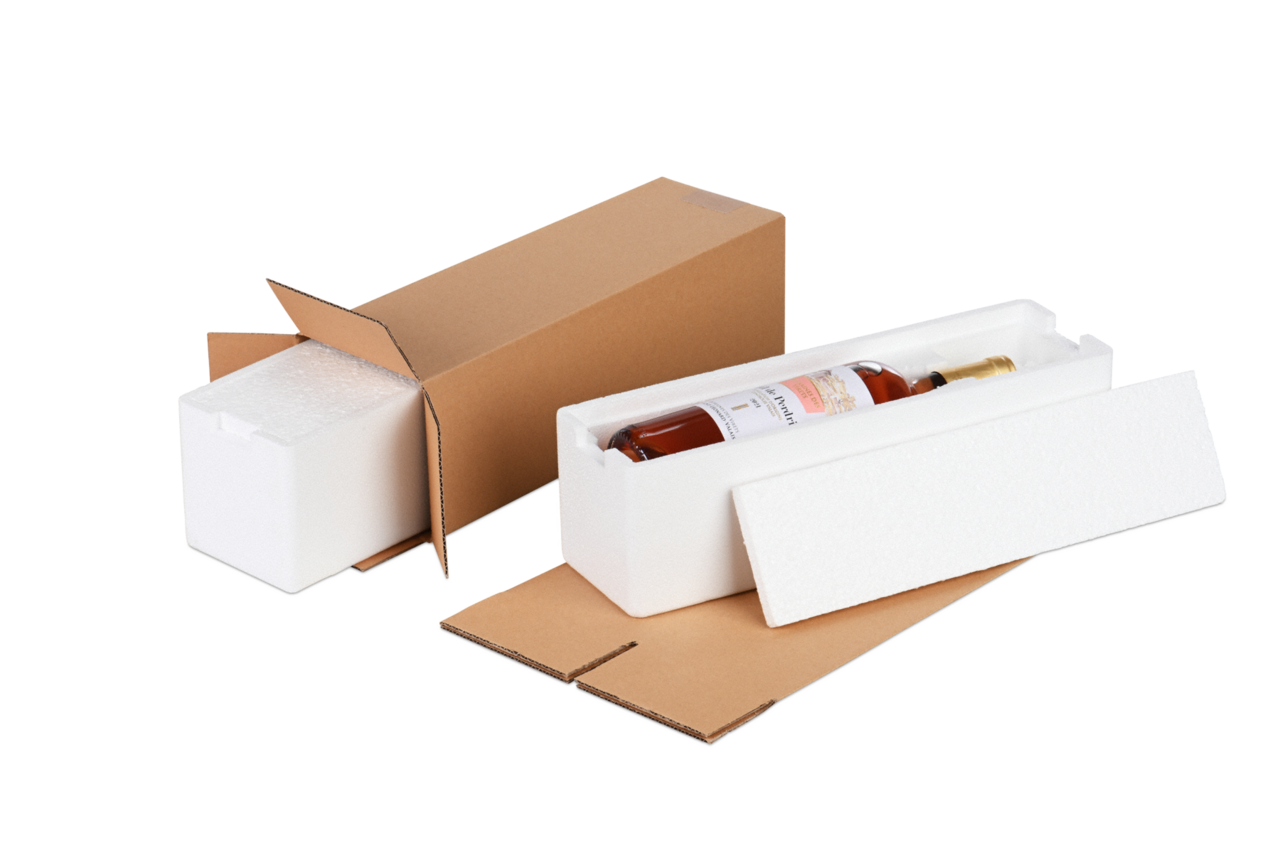 Set besteht aus Thermobox mit Deckel und Versandkarton