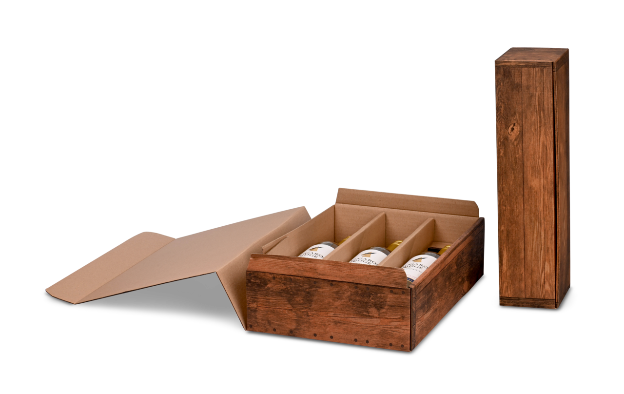 Flaschen-Geschenkkarton Vintage