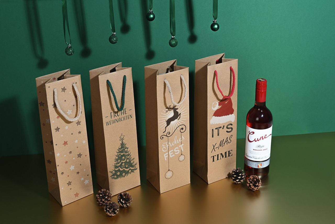 Weihnachtstaschen für Flaschen oder Geschenke