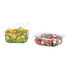 Salatschale aus rPET quadratisch mit Deckel