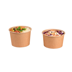 Feinkostbecher aus Pappe braun rund