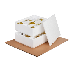 Flaschen-Versandverpackung Styropor® 6 Flaschen 0.75 l oder 1 l, 313x370x220 mm, MECATHERM®