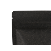 Standbodenbeutel schwarz mit Sichtfenster