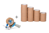 Papierklebeband Set MECATAPE® 18 Rollen + Handabroller