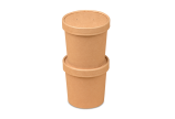 Spart Platz – gestapelt geliefert und auch befüllt stapelbar.