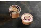 Feinkostbecher aus Pappe braun rund