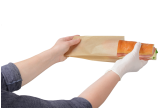 Ein Beutel für alle Produktions- und Verkaufsschritte: Inhalt einlegen und in der Theke präsentieren, ...