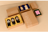 Geschenkschachtel mit Stülpdeckel & floralem Muster