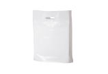 PE-Tragetasche DKT 400×450+(2×40) mm, weiß, 60 µm, mit Griffloch