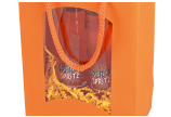 Fenster aus PET-Folie – Inhalt der Kraftpapier-Tasche ist gut sichtbar  