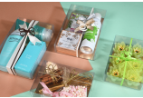 Klarsichtverpackung eckig mit Goldeinlage
