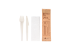 Besteckset aus Zellstoff: Gabel, Messer, Serviette