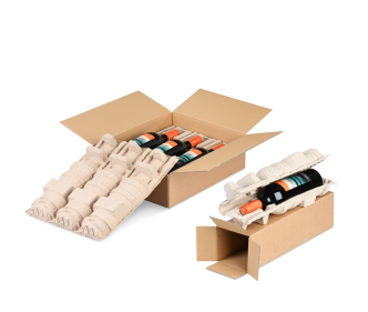 Flaschen-Versandverpackung Faserguss für 0,75 Liter