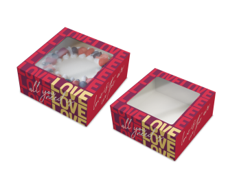 Tortenkarton mit Sichtfenster «love»