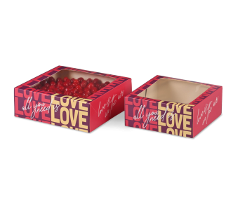 Tortenkarton mit Sichtfenster «love»