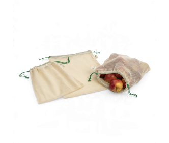 Mehrweg Obst- und Gemüsebeutel aus Baumwolle