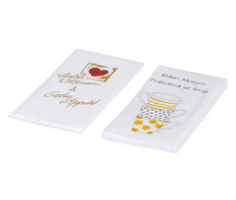 Zelltuch-Serviette bedruckt, 1/8-Falz