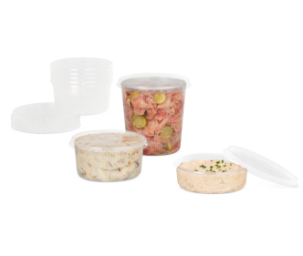 Feinkostbecher aus PP rund & Deckel