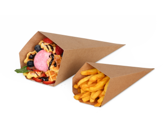 Spitztüte aus Pappe braun