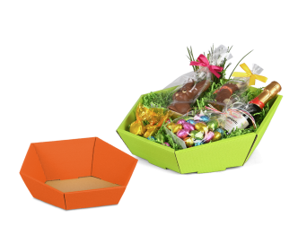 Geschenkkorb 6-eckig, farbig