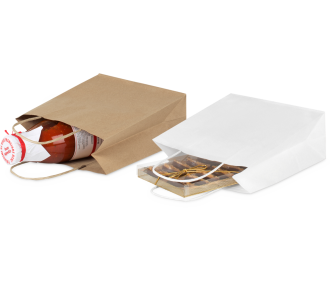 Tragetasche aus Kraftpapier mit gedrehter Kordel