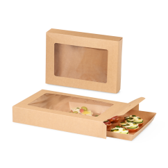 Catering-Karton braun & Servierplatte