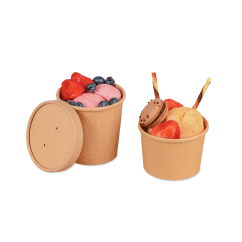 Eisbecher & Deckel aus Pappe