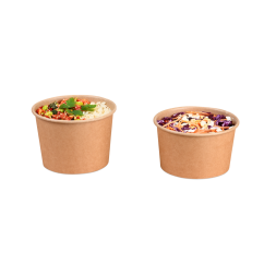 Feinkostbecher aus Pappe braun rund