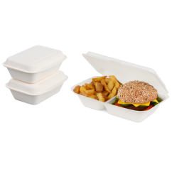 Menübox aus Bagasse mit Deckel