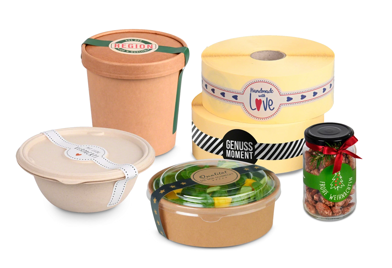 Motiv-Etikett auf der Rolle länglich