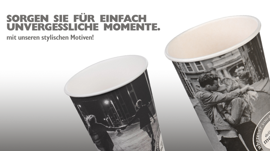 Werbebanner für Getränkebecher